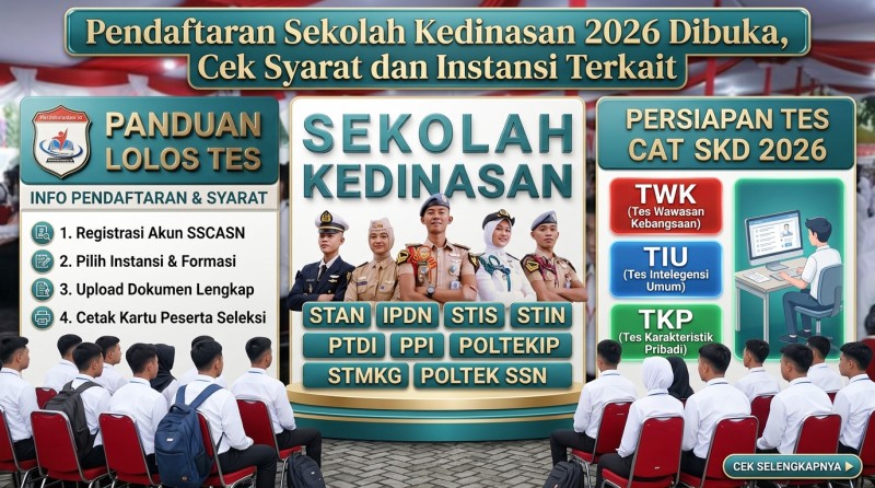 Pendaftaran Sekolah Kedinasan 2026 Resmi Dibuka: Cek Syarat Lengkap dan Daftar Instansinya