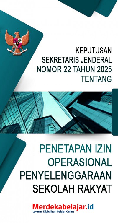Keputusan Sekretaris Jenderal Nomor 22 Tahun 2025 Tentang Penetapan Izin Operasional Penyelenggaraan Sekolah Rakyat